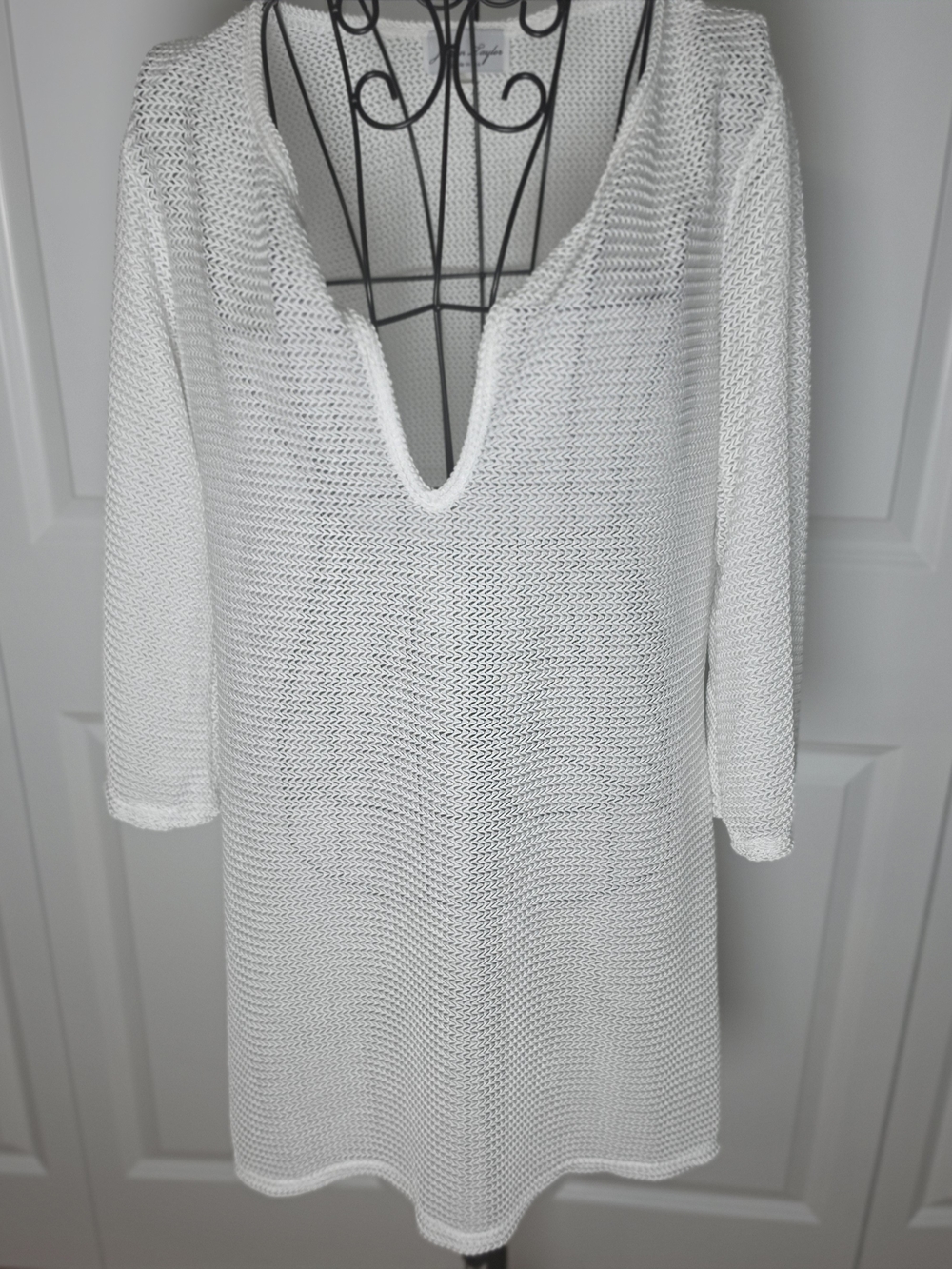 Jordan Taylor White Open Knit Swim Cover Up Tunic Size Large
